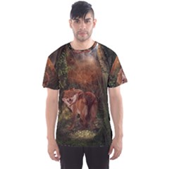 Awesome Wolf In The Darkness Of The Night Men s Sports Mesh Tee