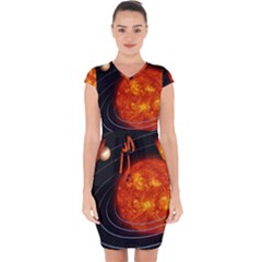 Solar System Planet Planetary System Capsleeve Drawstring Dress  by Sudhe