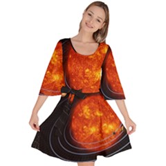 Solar System Planet Planetary System Velour Kimono Dress