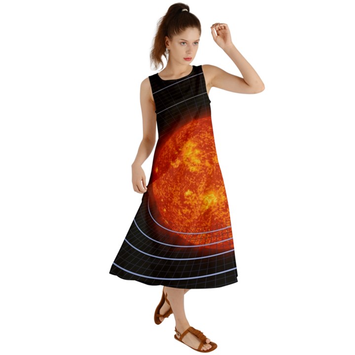 Solar System Planet Planetary System Summer Maxi Dress