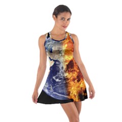 Earth World Globe Universe Space Cotton Racerback Dress by Sudhe