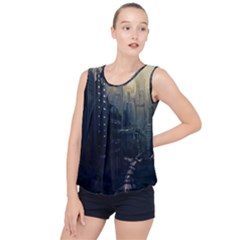 Apocalypse Post Apocalyptic Bubble Hem Chiffon Tank Top