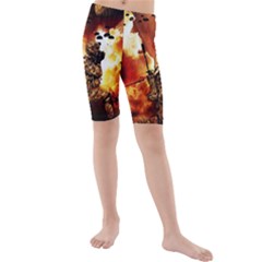 War Venue War Apocalypse Kids  Mid Length Swim Shorts by Sudhe