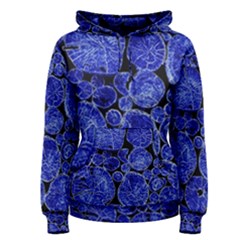 Neon Abstract Cobalt Blue Wood Women s Pullover Hoodie by Bajindul