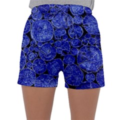 Neon Abstract Cobalt Blue Wood Sleepwear Shorts by Bajindul