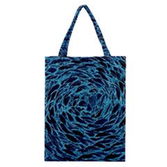 Neon Abstract Surface Texture Blue Classic Tote Bag