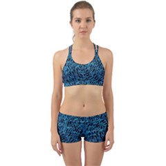 Neon Abstract Surface Texture Blue Back Web Gym Set by HermanTelo
