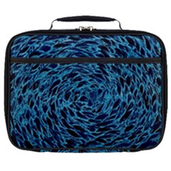 Neon Abstract Surface Texture Blue Full Print Lunch Bag by HermanTelo