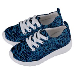 Neon Abstract Surface Texture Blue Kids  Lightweight Sports Shoes