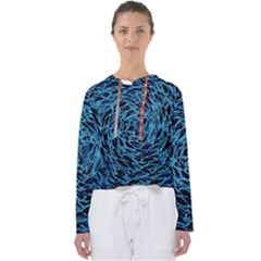 Neon Abstract Surface Texture Blue Women s Slouchy Sweat by HermanTelo