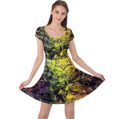 Background Star Abstract Colorful Cap Sleeve Dress