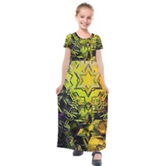 Background Star Abstract Colorful Kids  Short Sleeve Maxi Dress by HermanTelo