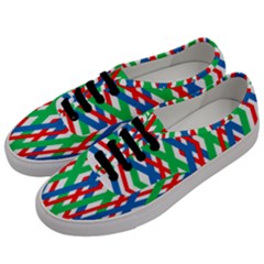 Geometric Line Rainbow Men s Classic Low Top Sneakers