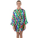 Geometric Line Rainbow Long Sleeve Satin Kimono View1