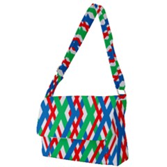 Geometric Line Rainbow Full Print Messenger Bag