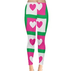 Pink Love Valentine Leggings  by Mariart