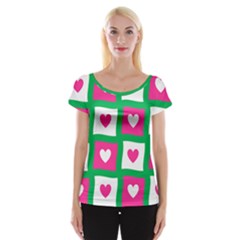 Pink Love Valentine Cap Sleeve Top by Mariart