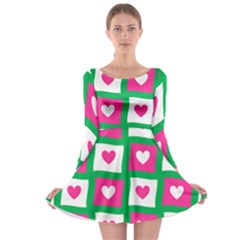 Pink Love Valentine Long Sleeve Skater Dress