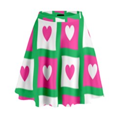 Pink Love Valentine High Waist Skirt by Mariart