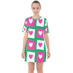 Pink Love Valentine Sixties Short Sleeve Mini Dress