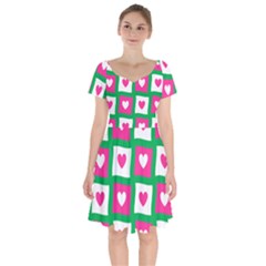 Pink Love Valentine Short Sleeve Bardot Dress by Mariart