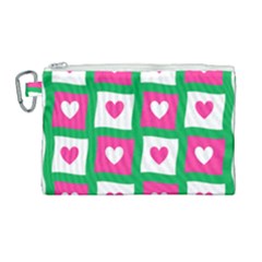 Pink Love Valentine Canvas Cosmetic Bag (large)