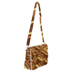 Gold Background Form Color Shoulder Bag With Back Zipper by Alisyart