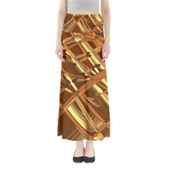 Gold Background Form Color Full Length Maxi Skirt