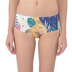 Tropical Pattern Mid-waist Bikini Bottoms by Valentinaart