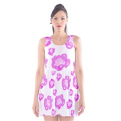 Pink Flower Scoop Neck Skater Dress by scharamo