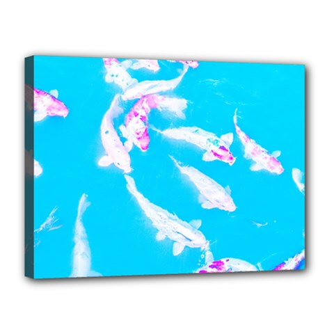 Koi Carp Scape Canvas 16  X 12  (stretched) by essentialimage