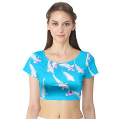 Koi Carp Scape Short Sleeve Crop Top by essentialimage