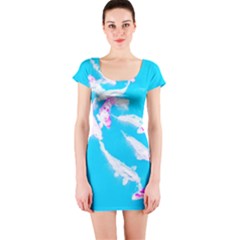 Koi Carp Scape Short Sleeve Bodycon Dress by essentialimage