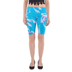 Koi Carp Scape Yoga Cropped Leggings by essentialimage