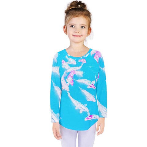Koi Carp Scape Kids  Long Sleeve Tee by essentialimage