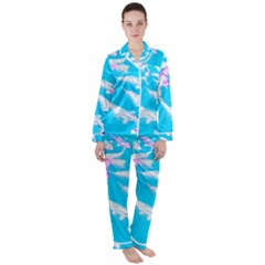 Koi Carp Scape Satin Long Sleeve Pyjamas Set by essentialimage