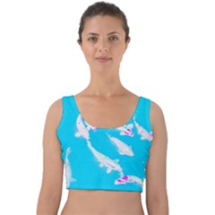 Koi Carp Scape Velvet Crop Top