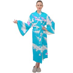 Koi Carp Scape Maxi Velour Kimono