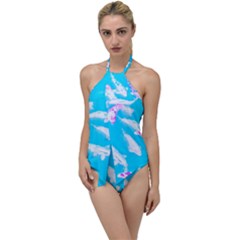 Koi Carp Scape Go With The Flow One Piece Swimsuit by essentialimage