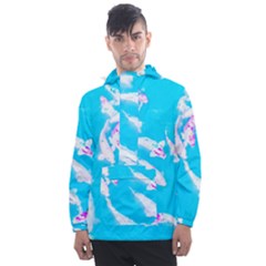 Koi Carp Scape Men s Front Pocket Pullover Windbreaker