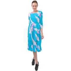 Koi Carp Scape Ruffle End Midi Chiffon Dress by essentialimage