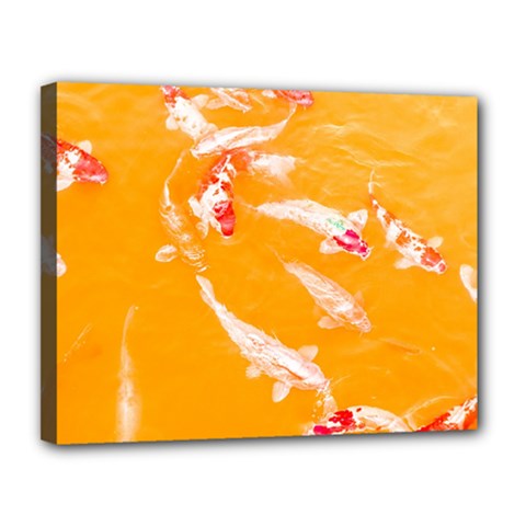 Koi Carp Scape Canvas 14  X 11  (stretched) by essentialimage