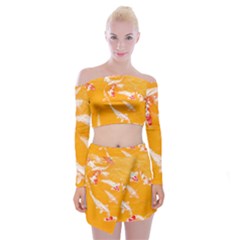 Koi Carp Scape Off Shoulder Top With Mini Skirt Set by essentialimage