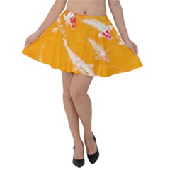 Koi Carp Scape Velvet Skater Skirt by essentialimage