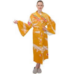 Koi Carp Scape Maxi Velour Kimono