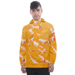 Koi Carp Scape Men s Front Pocket Pullover Windbreaker by essentialimage