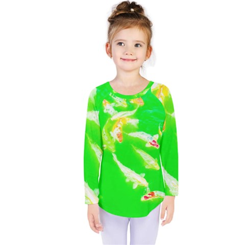 Koi Carp Scape Kids  Long Sleeve Tee by essentialimage