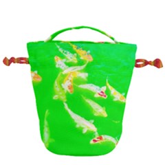 Koi Carp Scape Drawstring Bucket Bag by essentialimage