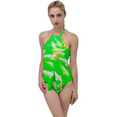 Koi Carp Scape Go With The Flow One Piece Swimsuit by essentialimage