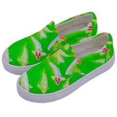 Koi Carp Scape Kids  Canvas Slip Ons